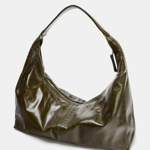 LEATHER OVAL BAG