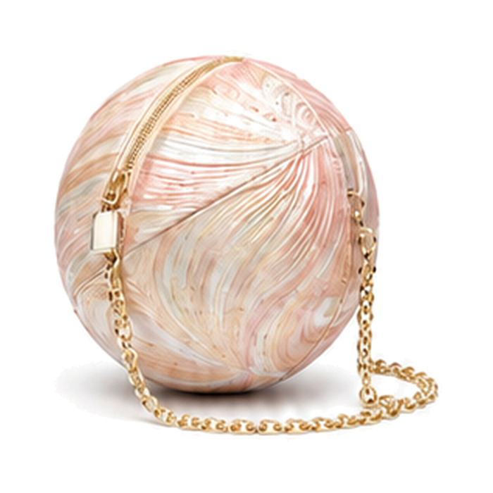 Gilded Pearl Orb, evening bag — three-quarter view, concept design by SOCCI Handbags