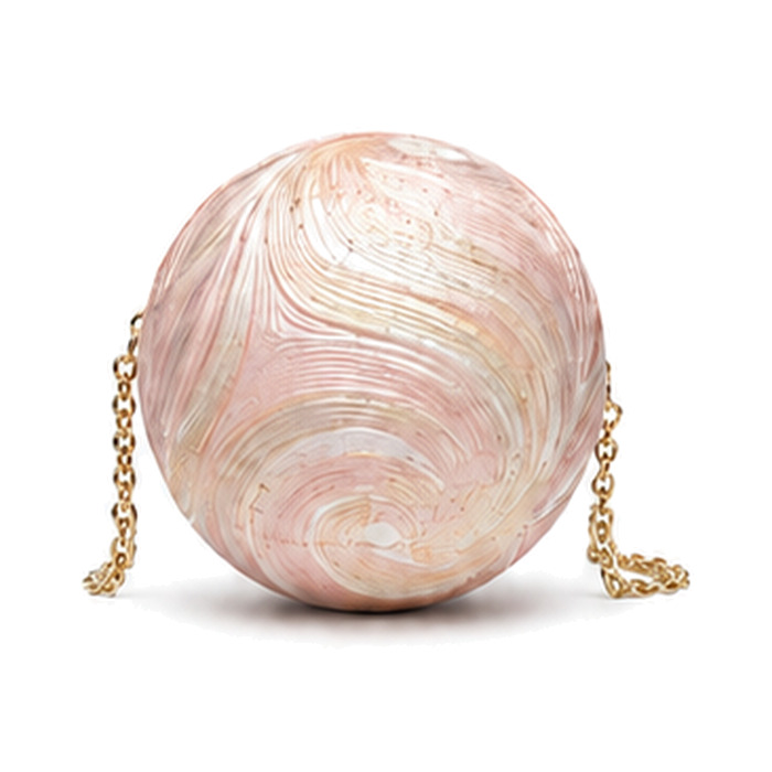 Gilded Pearl Orb, evening bag — back view, concept design by SOCCI Handbags