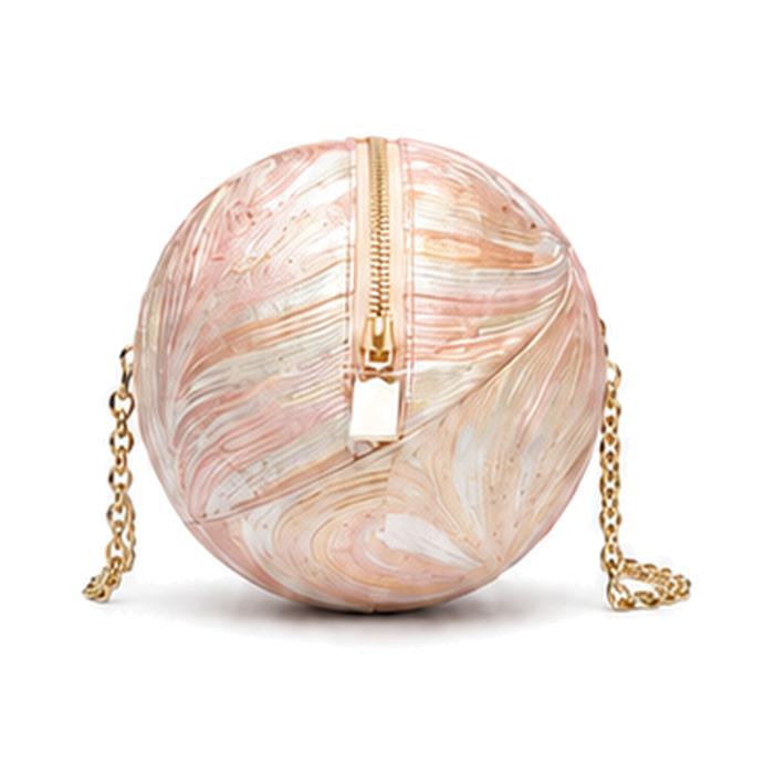 Gilded Pearl Orb, evening bag — front view, concept design by SOCCI Handbags