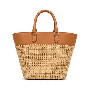 Raffia Rim Tote, crochet and woven bag — front view, concept design by SOCCI Handbags