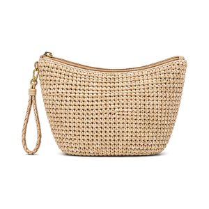 Woven Harbor Clutch, crochet and woven bag — front view, concept design by SOCCI Handbags